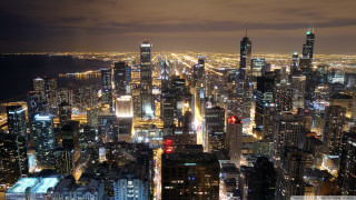 City lights night urban skyline - a city free wallpaper
