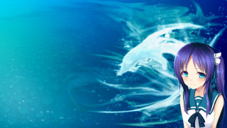 Purple hair blue eyes sailor - a girl free wallpaper