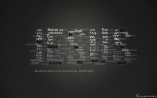 Wordcloud blackwhite multilingual center image - different language free wallpaper