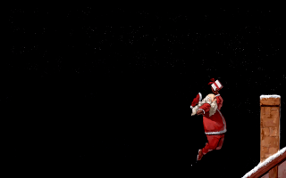 Santa jumping space aurora fireworks - a ramp free wallpaper