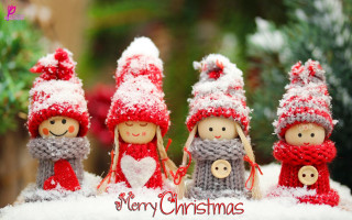 Christmas dolls snow message card - the snow together free wallpaper