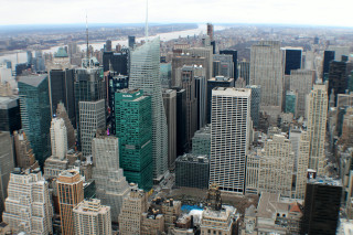 City tall buildings river background - bernard meninsky free wallpaper