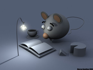 Mouse looking book lamp table - a mouse free wallpaper