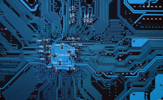 Computer board electronic components blue - ray free wallpaper