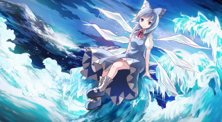 Woman dress ocean wave sword - in the ocean free wallpaper