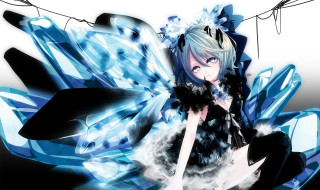 Blue haired woman butterfly outfit - butterfly free wallpaper