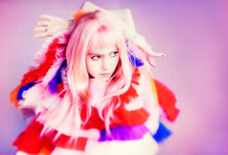 Woman long hair colorful jacket - neofauvism free wallpaper