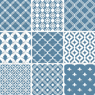 Blue white patterns decorative objects - decorative free wallpaper
