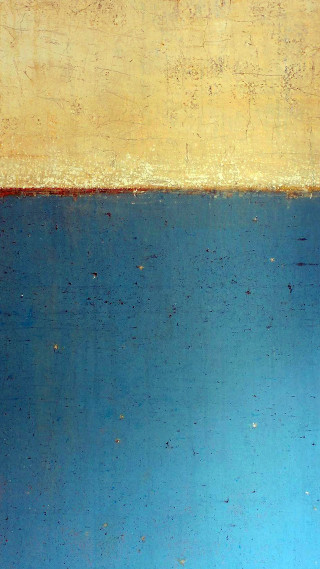 Blue yellow wall red white - lyrical abstraction free wallpaper
