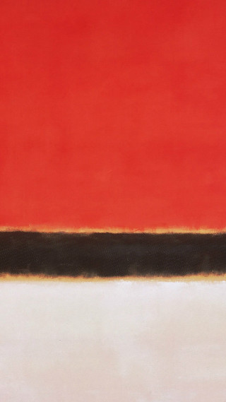 Red wall black strip white - expressionism free wallpaper