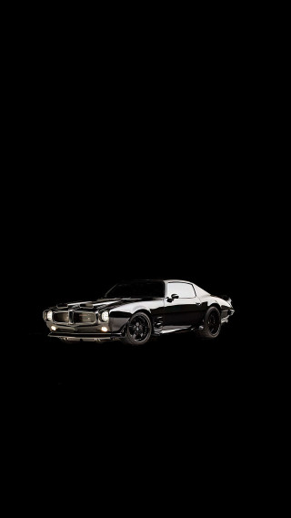 Black white car dark background 2 - a black hood free wallpaper