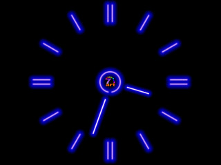 Clock blue neon lights hands - the clock free wallpaper