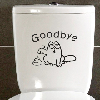 Toilet cat sticker goodbye image - florianne becker free wallpaper