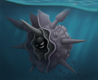 Cartoon sea monster huge tooth - huge free wallpaper
