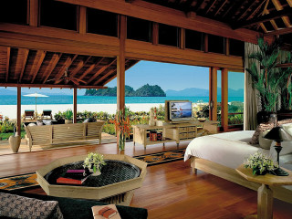 Luxury bedroom ocean view wooden 2 - luxury free wallpaper
