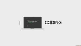 Laptop programming code screen mouse - dynamic composition free wallpaper