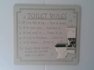 Toilet rules sign wall sink - a toilet free wallpaper