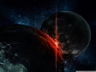 Space red light black object 2 - planet free wallpaper