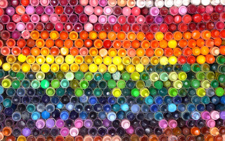 Rainbow colored glass bottles arranged 3 - crayon art free wallpaper