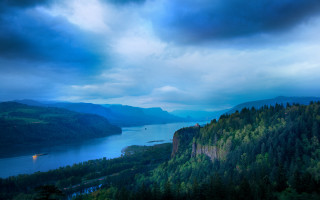 Scenic lake mountains cloudy sky - david boyd free wallpaper