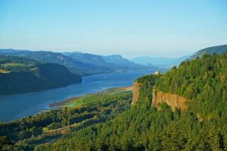 Scenic lake mountains high viewpoint - beautiful landscape free wallpaper