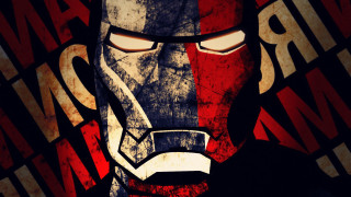 Stylized man helmet flag iron - marvel free wallpaper