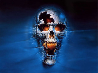 Skull glowing orange eye black - drew struzan free wallpaper