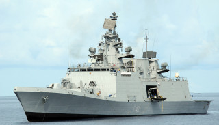 Large gray ship smoke people - front view free wallpaper
