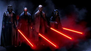 Costume lightsaber group people faces - a line free wallpaper