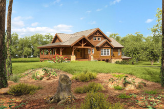 Log cabin porch tree rock - a porch free wallpaper