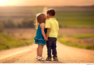 Boy girl dirt road sunset - a boy and a girl free wallpaper