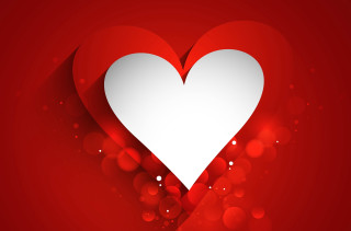 Heart paper cutout red bubbles - the corner free wallpaper