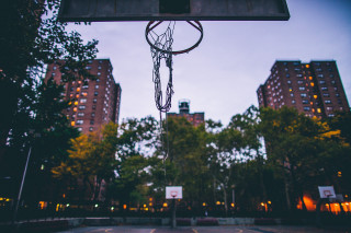 Basketball hoop city park dusk - dusk free wallpaper
