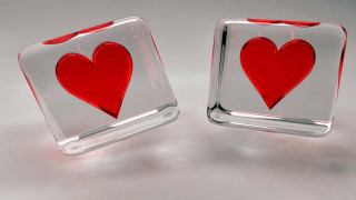 Glass blocks heart table gray - a gray background free wallpaper