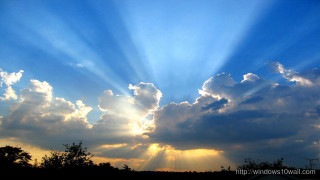 Blue sky sun rays clouds - cloud and sun rays free wallpaper
