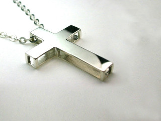 Cross necklace white surface chain 2 - silver free wallpaper