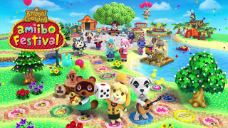 Cartoon animal festival animals trees - the background and a sign free wallpaper
