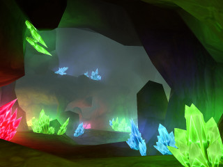 Cave colorful lights structure middle - a cave free wallpaper