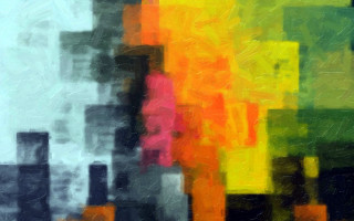 Multicolored cityscape red painting artwork - neofauvism free wallpaper