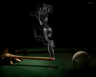 Smoke match green table ball - still free wallpaper