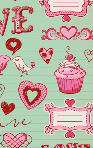 Notebook items heart shaped frame - frame free wallpaper