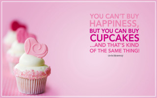 Pink background cupcake disney quote - same free wallpaper