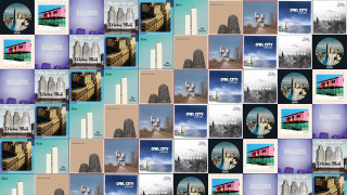 Collage buildings different colors sizes - different free wallpaper