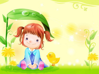 Little girl sitting duck plant - a little girl free wallpaper