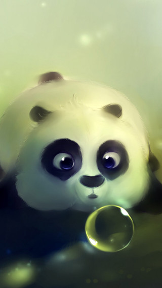 Panda bear bubble mouth eyes 2 - its mouth free wallpaper