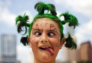 Green hair face paint peace - bruce gilden free wallpaper