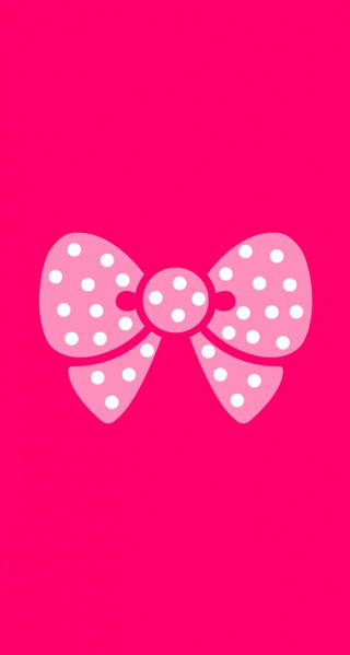 Pink bow white dots pink - white dot free wallpaper
