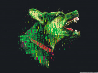 Dog large mouth numbers face - in the dark free wallpaper