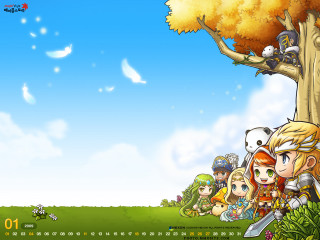 Cartoon group people tree sky - a sky background and a sky background free wallpaper