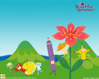 Cartoon flower people field mountain - chiho aoshima free wallpaper